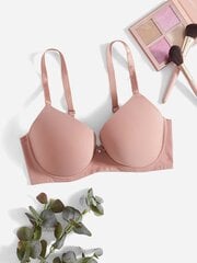 Pliuso lankas Kalnų krištolinio akmens detalės Push Up Bra·Dusty Pink·85E kaina ir informacija | Apatiniai marškinėliai moterims | pigu.lt