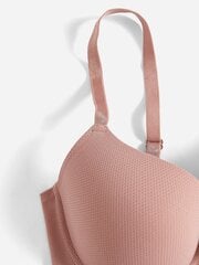 Pliuso lankas Kalnų krištolinio akmens detalės Push Up Bra·Dusty Pink·90D kaina ir informacija | Apatiniai marškinėliai moterims | pigu.lt