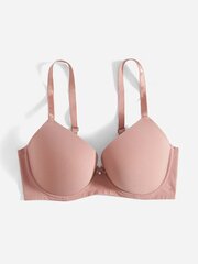 Pliuso lankas Kalnų krištolinio akmens detalės Push Up Bra·Dusty Pink·90E kaina ir informacija | Apatiniai marškinėliai moterims | pigu.lt