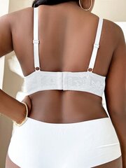 Plius gėlėtas nėrinių lankelis priekyje Underwire Bra·White·90D kaina ir informacija | Apatiniai marškinėliai moterims | pigu.lt