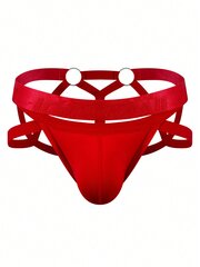 Vyriški O žiedo detalės iškirptas juosmuo Jockstrap·Red·XL kaina ir informacija | Trumpikės | pigu.lt