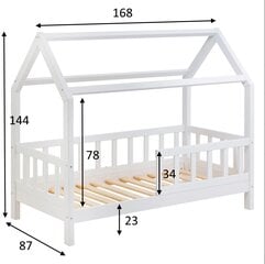 Medžio masyvo lova 80x160 cm,be stalčių kaina ir informacija | Vaikiškos lovos | pigu.lt