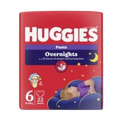 Huggies OVERNIGHT užtraukiamos naktinės sauskelnės 6 dydis (15-25kg) 22vnt kaina ir informacija | Sauskelnės | pigu.lt