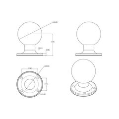 RAM Mount apvalus montavimo pagrindas su 2,25" D dydžio rutuliuku RAM-D-254U kaina ir informacija | Telefono laikikliai | pigu.lt