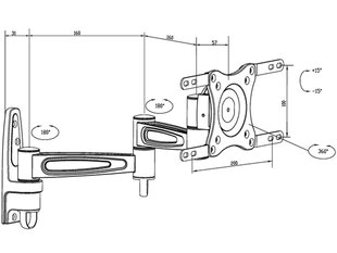 Multibrackets Flexarm 360 III 15-40” kaina ir informacija | Televizorių laikikliai, tvirtinimai | pigu.lt