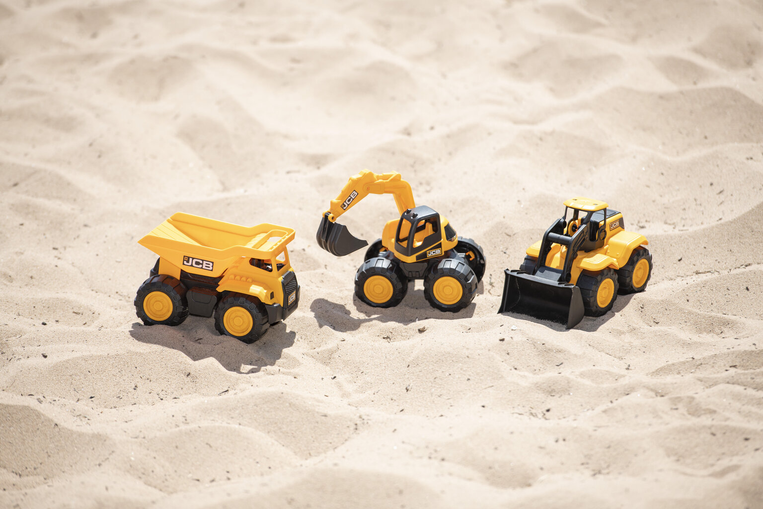 Sunkvežimių rinkinys Teamsterz Jcb, 18 cm, 3 vnt. kaina ir informacija | Žaislai berniukams | pigu.lt