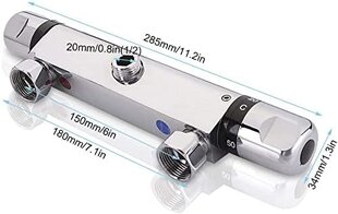 Termostatinis dušo maišytuvas, 2 rankenų sieninis termostatinis dušo maišytuvas, karšto ir šalto vandens dušo maišytuvas temperatūros reguliavimo vožtuvo maišytuvas dušo termostatinis maišytuvas kaina ir informacija | Maišytuvų ir dušų priedai | pigu.lt