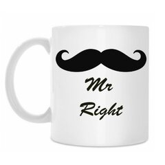 Puodelis "Mr right" kaina ir informacija | Originalūs puodeliai | pigu.lt