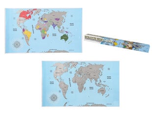 Keliautojo žemėlapis kartoninėje dėžutėje - nutrink aplankytas vietas (88 x 52cm) kaina ir informacija | Žemėlapiai | pigu.lt