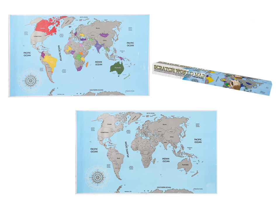 Keliautojo žemėlapis kartoninėje dėžutėje - nutrink aplankytas vietas (88 x 52cm) цена и информация | Žemėlapiai | pigu.lt
