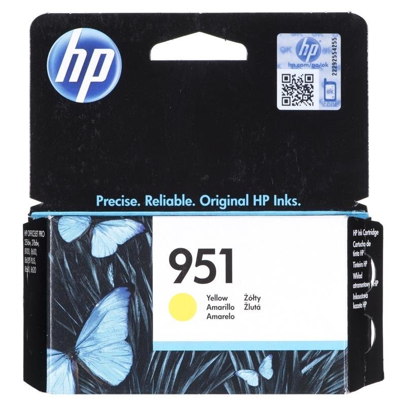 HP Inc. - Tusz nr 951 - CN052AE Yellow kaina ir informacija | Kasetės rašaliniams spausdintuvams | pigu.lt