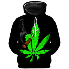 (R108-XS） 3D Print Weed hoodies megztinis Vyriškas/ цена и информация | Мужские толстовки | pigu.lt