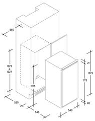 Интегрируемый холодильный шкаф Candy CIL220NE, 122,5 см цена и информация | Холодильники | pigu.lt