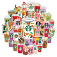 50vnt starbucks kavos Graffiti Stickers Laptop Skateboard kaina ir informacija | Aplikacijos, papuošimai, lipdukai | pigu.lt