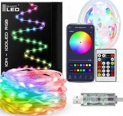 LED šviesos grandinėlė 10m, 100 LED, RGB kaina ir informacija | LED juostos | pigu.lt