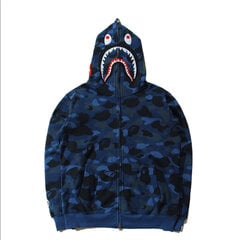 (Mėlyna-XL) Vyriški „Bape Shark Hoodies“ kasdieniai Harajuku gobtuvai kaina ir informacija | Vyriški džemperiai | pigu.lt