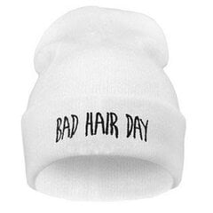 (Balta) Nauja mada Unisex Moterys Vyrai Žiema Blogi Plaukai Diena Snap Back Beans Kepurė Trikotažo Hip Hop Sport Šilta Slidinėjimo Kepuraitė цена и информация | Женские шапки | pigu.lt