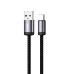 Jellico B27 Nertas Medvilnės Universalus USB į USB-C Duomenų ir Greito PD 30W Įkrovimo Kabelis 1m Juodas kaina ir informacija | Laidai telefonams | pigu.lt