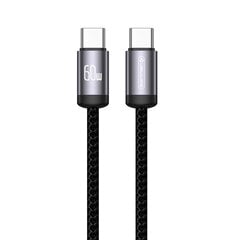 Jellico B27 Audinio Džinsų Universalus USB-C į USB-C Duomenų ir Greito PD 60W Įkrovimo Laidas 1m Juodas kaina ir informacija | Laidai telefonams | pigu.lt