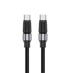 Jellico B26 Austa Medvilnė Universali USB-C į USB-C Duomenų ir Greito PD 60W Įkrovimo Laidas 1.2m Juodas kaina ir informacija | Laidai telefonams | pigu.lt