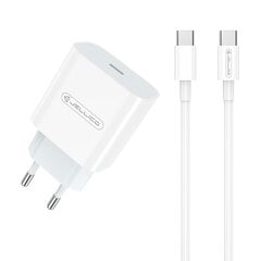 Jellico AK-180 PD 20W Universal / iPhone 15 / 16 Įkroviklis 1x USB-C + 1m USB-C Laidas Baltas kaina ir informacija | Krovikliai telefonams | pigu.lt