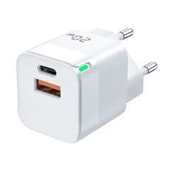 Jellico C40 Mini PD 20W QC 3.0 Išmanusis Adaptuojamas Greitas Įkroviklis su 1x USB-C (5-12V) / USB 3A Baltas kaina ir informacija | Krovikliai telefonams | pigu.lt