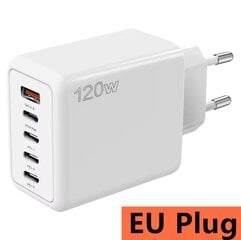 USB C greitasis įkrovos įrenginys 3.0 greitasis įkrovos įrenginys 5 uostai 120W PD galios adapteris iPhone Samsung Xiaomi Huawei kaina ir informacija | Krovikliai telefonams | pigu.lt