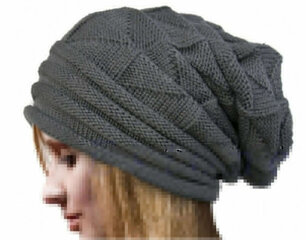 (Pilka) Megztas maišelis Negabaritinis žieminis skrybėlė Slidinėjimas Slouchy Cap Skullies Beanies Moterys Vyrai Žieminė Vilna Šilta kepurė Beanies Unisex kaina ir informacija | Kepurės moterims | pigu.lt