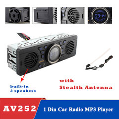 AV252 įmontuotas 2 garsiakalbiai automobilio radijas 12V Bluetooth laisvų rankų įranga FM USB SD AUX IN garsas prietaisų skydelyje stereo MP3 grotuvas kaina ir informacija | USB adapteriai gamyklinei garso sistemai | pigu.lt