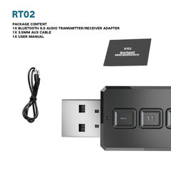 USB Bluetooth 5.0 siųstuvo imtuvas 2 viename belaidis garso adapteris su 3,5 mm kabeliu MIC, skirtas automobilinio televizoriaus ausinių garsiakalbiui Aux kaina ir informacija | USB adapteriai gamyklinei garso sistemai | pigu.lt