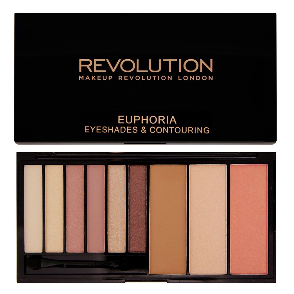 Veido kontūravimo ir akių šešėlių paletė Makeup Revolution London Euphoria 18 g, Bare цена и информация | Akių šešėliai, pieštukai, blakstienų tušai, serumai | pigu.lt