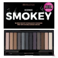 Akių šešėlių paletė Makeup Revolution Iconic Smokey Eye Shadow Palette, 13 g kaina ir informacija | Akių šešėliai, pieštukai, blakstienų tušai, serumai | pigu.lt
