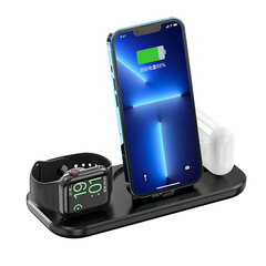 3 viename greitieji c tipo įkrovikliai, skirti iPhone 13 12 11 XR, skirta Apple Watch belaidžio įkrovimo stotelei, skirta Airpods Pro/3/2 Charger Holder Black kaina ir informacija | Elementų krovikliai | pigu.lt