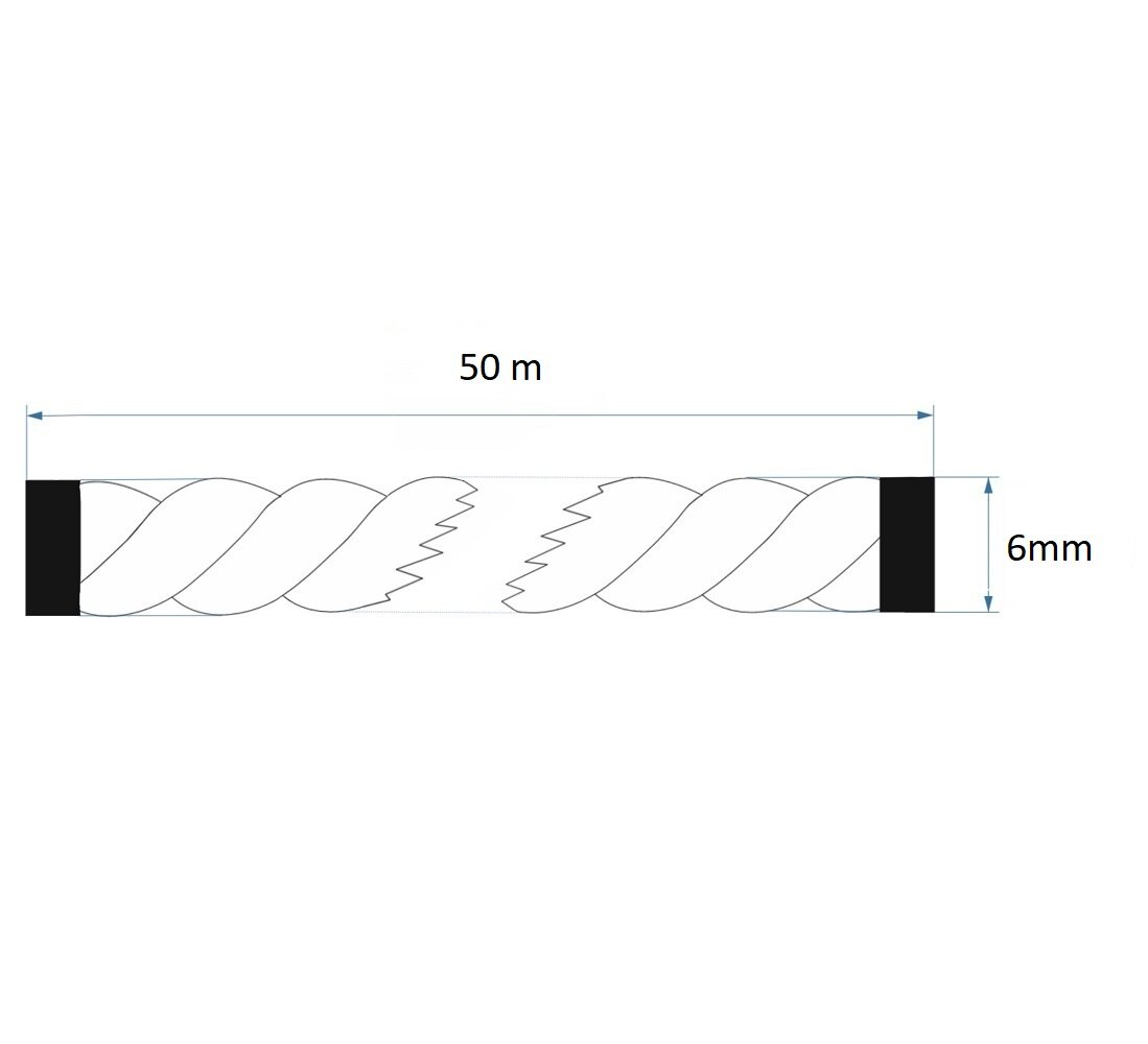 sizalio virvė 6mm , 50 metrų kaina ir informacija | Sodo įrankiai | pigu.lt