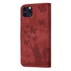 Suderinamas su „Iphone 11 Pro Max“ reljefiniu „Butterfly Cat“ piniginės dėklu su kortelių lizdų stovo dangteliu kaina ir informacija | Telefono dėklai | pigu.lt