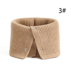 (44x25CMWB17-camel) 2024 Moterų Žiedinis Šalikas Šiltas Apykaklė Tvirtas Žiemos Button Kaklo Šalikai Unisex Magic Infinite Snood Veido Apdangalas Moteriška Megzta Bandana цена и информация | Женские шарфы, платки | pigu.lt