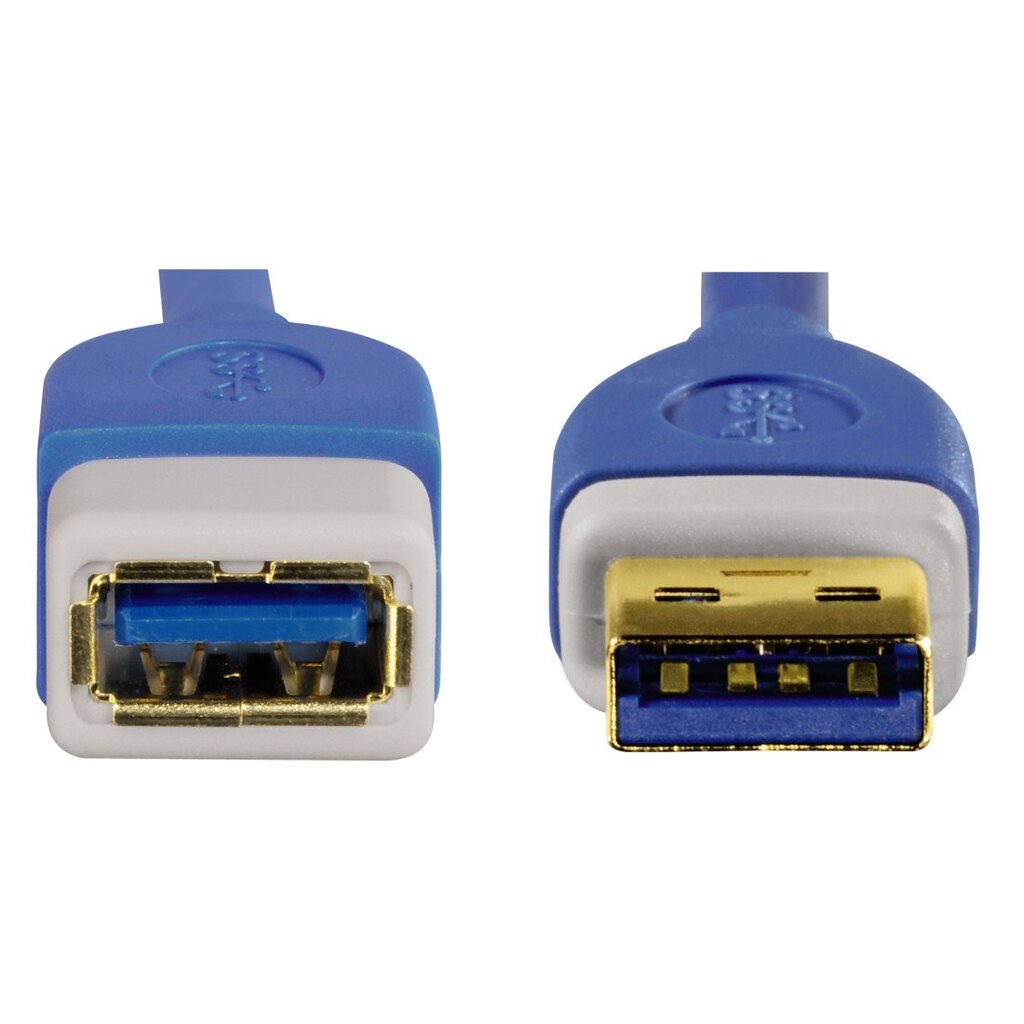 USB kabelio ilgiklis Hama 00039674 USB 3.0, 1.8m, mėlyna kaina ir informacija | Kabeliai ir laidai | pigu.lt