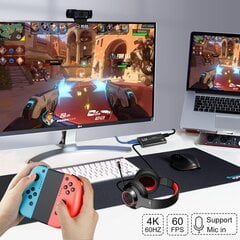 Žaidimų fiksavimo kortelė USB 3.0 vaizdo įrašymo kortelė HD 1080P HDMI vaizdo fiksavimas su tiesioginio perdavimo įrašymo įrenginiu srautinio fiksavimo kortelė, skirta Windows Linux OS X sistemai kaina ir informacija | TV imtuvai, FM, video plokštės | pigu.lt