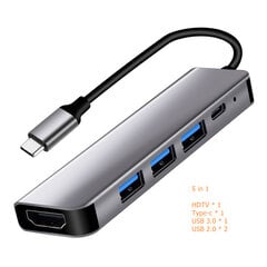 Universalus 5-in-1 HDMI adapteris su USB-C jungtimi kaina ir informacija | Adapteriai, USB šakotuvai | pigu.lt