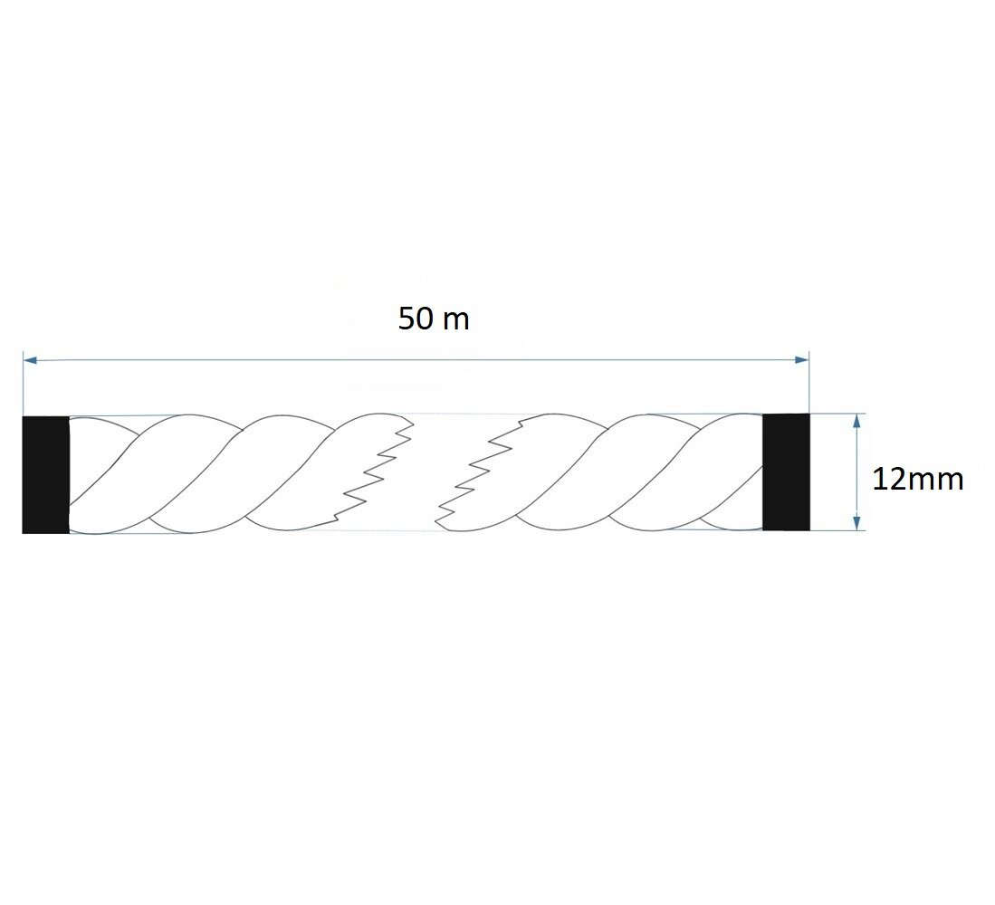 Sizalio virvė 12mm, 50 metrų kaina ir informacija | Sodo įrankiai | pigu.lt