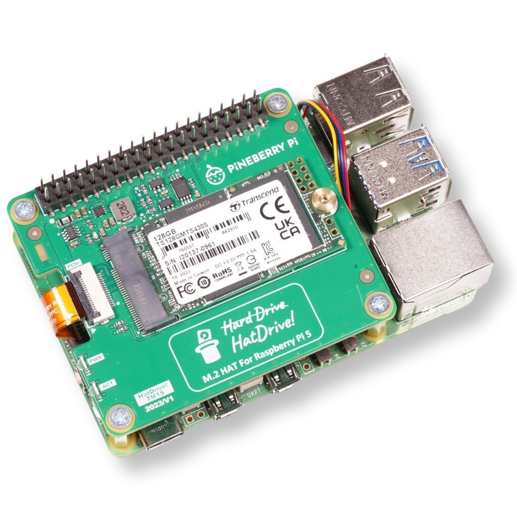 HAT PCIe adapteris Raspberry Pi 5 NVMe 2230 2242 diskams iš "Pineberry Pi kaina ir informacija | Adapteriai, USB šakotuvai | pigu.lt