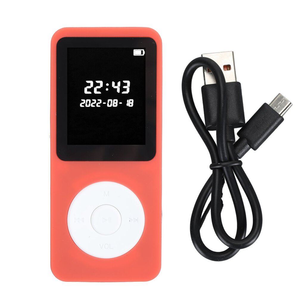 MP3 grotuvas Bluetooth 5.0 1,77 colių LCD ekranas Integruotas HD garsiakalbis Nešiojamas HiFi muzikos grotuvas su FM radijo įrašymo įrenginiu Žadintuvas Raudonas su 8G atminties kortele kaina ir informacija | MP3 grotuvai | pigu.lt