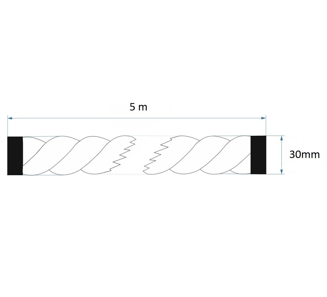 Sizalio virvė 30mm, 5 metrai цена и информация | Sodo įrankiai | pigu.lt