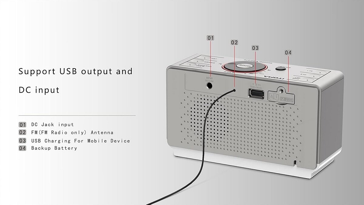 iTOMA CKS708 laikrodis žadintuvas su Bluetooth, skaitmeniniu FM radiju, dvigubu žadintuvu, 4 lygių šviesumo reguliavimas цена и информация | Radijo imtuvai ir žadintuvai | pigu.lt