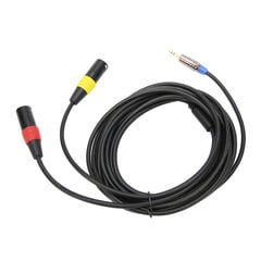 1/8 colio į XLR kabelis Profesionalus 3,5 mm iki dvigubo kištuko XLR adapteris, skirtas „iPhone PC“ nešiojamam kompiuteriui 3 m / 9,8 pėdos kaina ir informacija | Muzikiniai centrai | pigu.lt