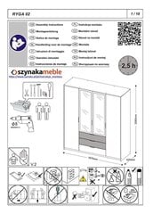 Spinta Szynaka Meble Ryga 02 4D3S, ruda/pilka kaina ir informacija | Spintos | pigu.lt