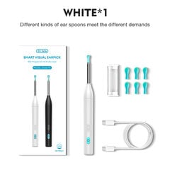 (BALTAS)Dr.isla P2 Smart Ear Cleaner Itin tikslus ausų vaško šalinimo įrankis su fotoaparato LED lempute belaidis otoskopas Smart Ear Cleaning Kit Ausų vaško šalinimo rinkiniai цена и информация | Массажеры | pigu.lt