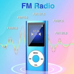 Mp3-плеер с Bluetooth 5.0, музыкальный плеер с картой памяти 32 Гб, FM, наушники, портативный Hifi музыкальный плеер (синий) цена и информация | MP3-плееры | pigu.lt