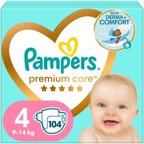 Sauskelnės Pampers Premium Care 9-14 kg , 4 dydis, 104 vnt. kaina ir informacija | Sauskelnės | pigu.lt