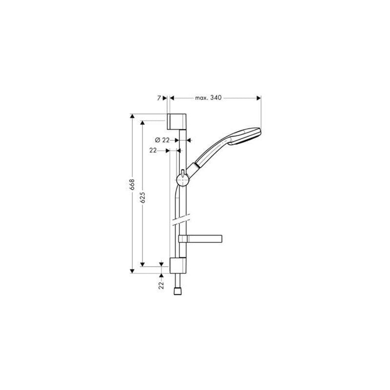 Hansgrohe Croma 100 Vario dušo komplektas, 27772000 цена и информация | Dušo komplektai ir panelės | pigu.lt